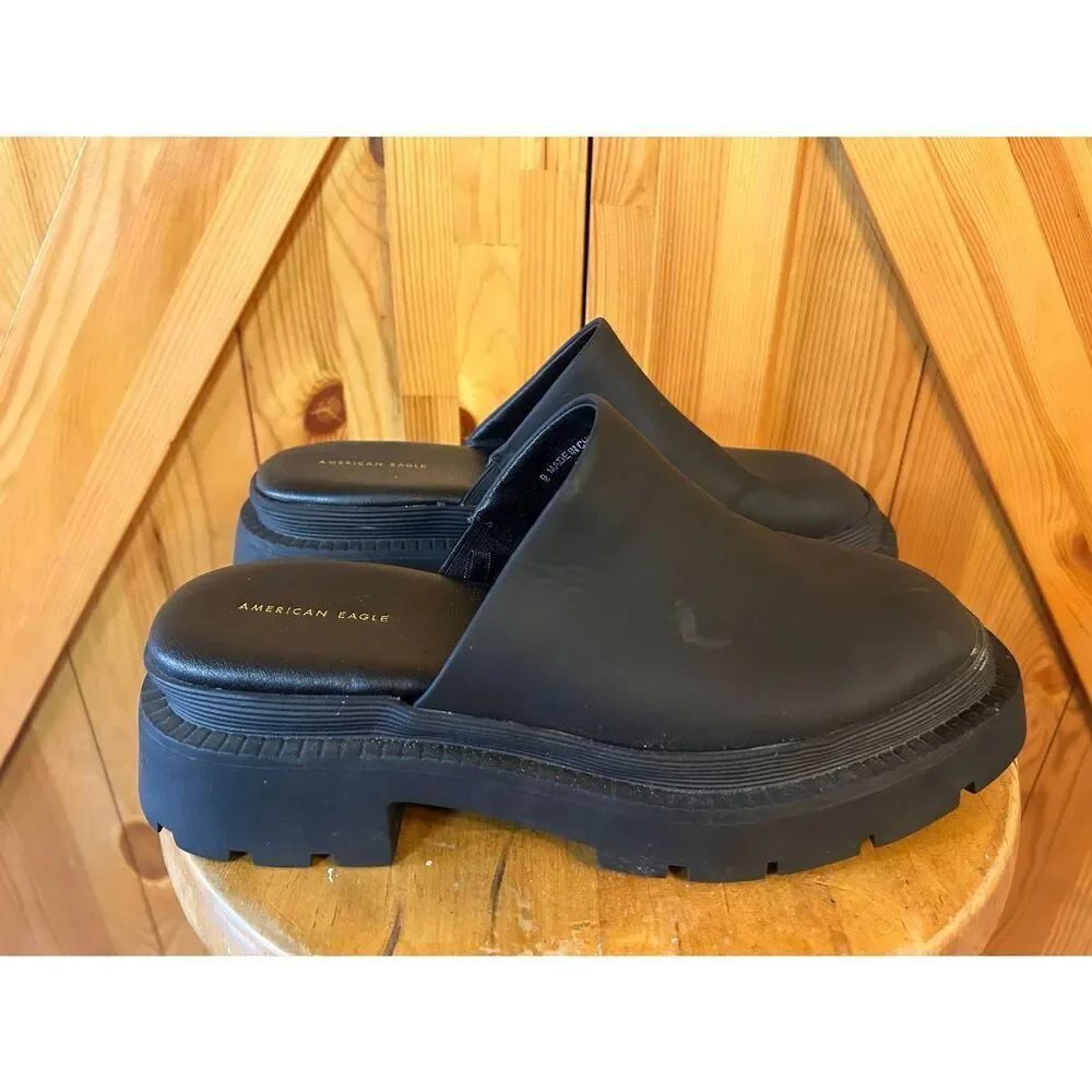 American Eagle Black Mule Shoe Womens Size 9